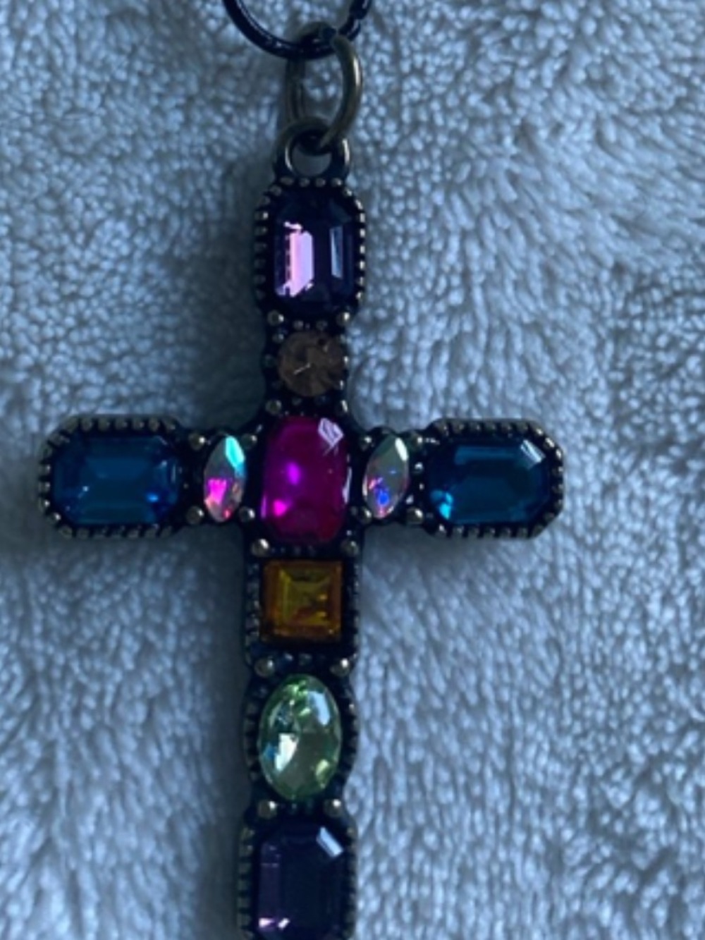 Multicolor Crystal Cross Pendant Necklace - Women Jewelry new charm only